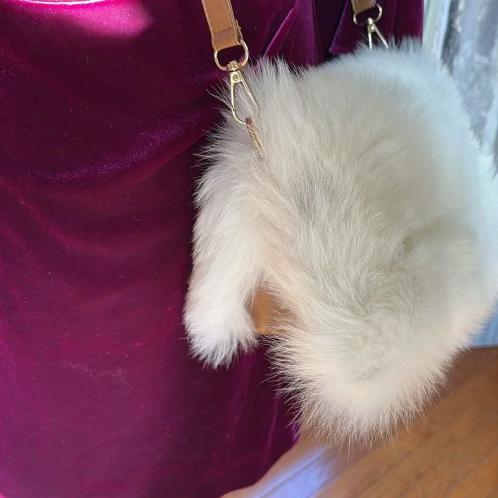 CARLISLE COLLECTION Genuine Shearling Fur Bag Leather Toscana $448 New NWT ivory - Picture 10 of 13